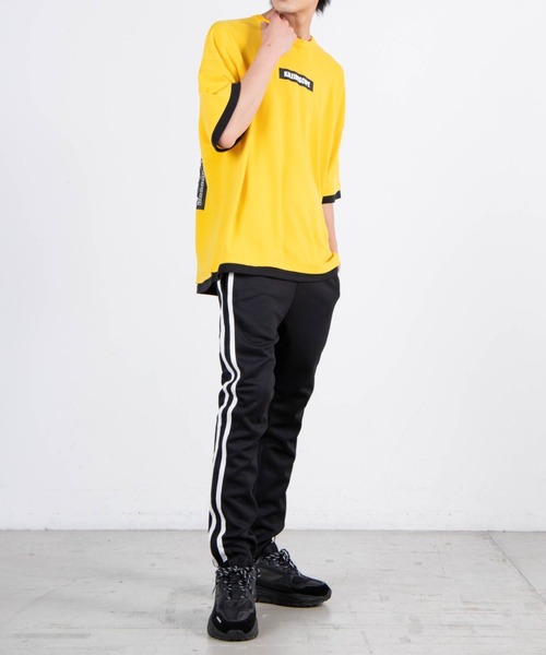 WEGO（ウィゴー）の「WEGO/バンダナプリントレイヤードビックシルエット半袖Tシャツ（Tシャツ/カットソー・メンズ・ホワイト/ブラック/イエロー・MEDIUM/LARGE）」の15枚目の写真