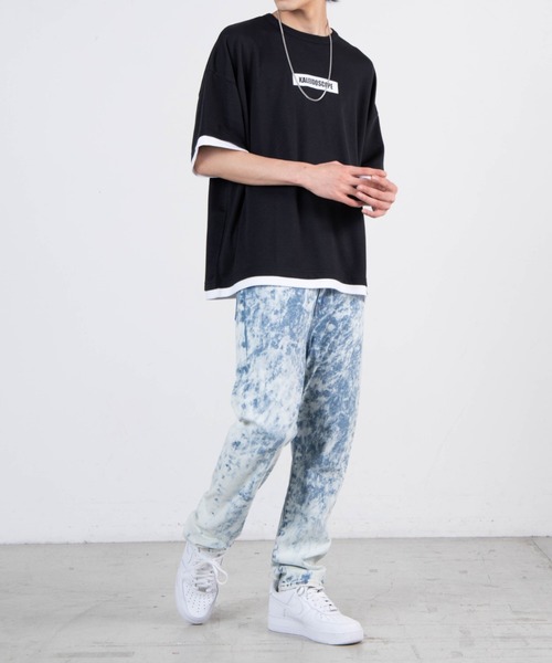 WEGO（ウィゴー）の「WEGO/バンダナプリントレイヤードビックシルエット半袖Tシャツ（Tシャツ/カットソー・メンズ・ホワイト/ブラック/イエロー・MEDIUM/LARGE）」の11枚目の写真