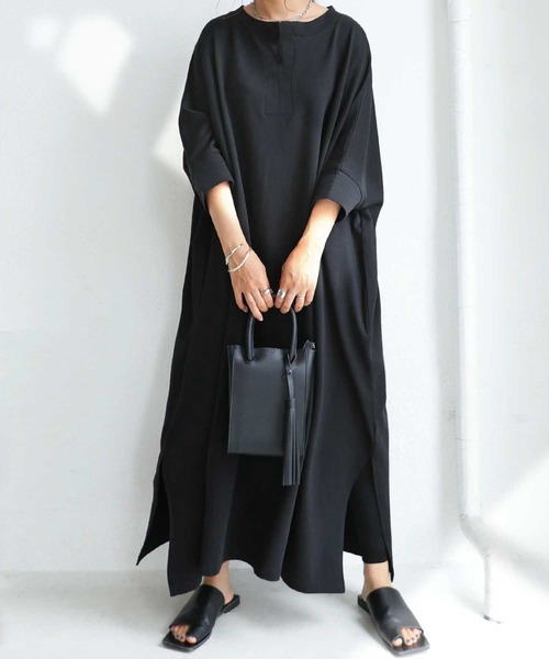 antiqua（アンティカ）の「一枚で決まる。カフタンワンピース（ワンピース・レディース・ブラック/ネイビー/ライム/パープル系その他・FREE）」の2枚目の写真