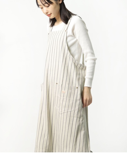 salle de bal（サルデバル）の「switch / スイッチ  ロングエプロン H型 胸当て エプロン Htype  ベンジャミン ジャスミン チェックミン AMG-37-23 FRH（エプロン・レディース・グリーン/アイボリー/ブラック/ライトグレー/ネイビー/ダークグレー/マスタード/ダークブルー/ホワイト系その他/ホワイト・FREE）」の13枚目の写真