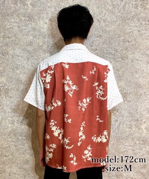 axes femme(アクシーズファム)の「和柄mixハワイアンシャツ(シャツ/ブラウス・メンズ・オレンジ/ブルー・MEDIUM/LARGE)」の9枚目の写真