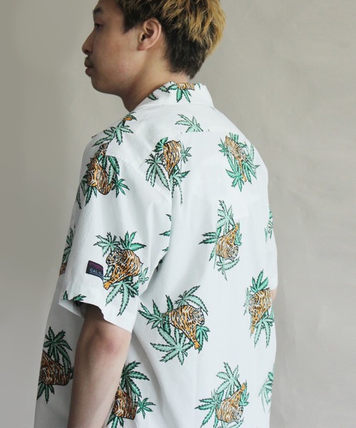 MANASTASH（マナスタッシュ）の「MANASTASH × CAL O LINE / マナスタッシュ×キャルオーライン HAWAIAN SHIRT/JUNGLE FEVER ハワイアンシャツ アロハシャツ（シャツ/ブラウス・メンズ・ホワイト/ブラック・MEDIUM/LARGE/X-LARGE）」の3枚目の写真