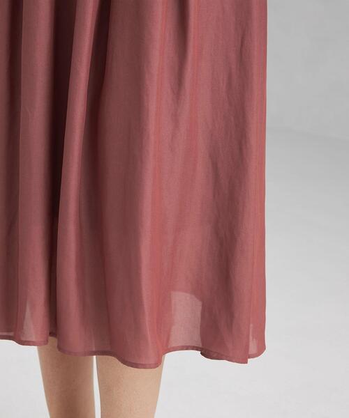 green label relaxing（グリーンレーベルリラクシング）の「スタンド ネック  ウエストゴム フレンチスリーブ ワンピース（ワンピース・レディース・オリーブ/ピンク/ロイヤルブルー・38/36）」の9枚目の写真