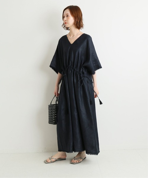 IENA（イエナ）の「maison リネンフリンジワンピース◆（ワンピース・レディース・ブラック/ホワイト・FREE）」の4枚目の写真