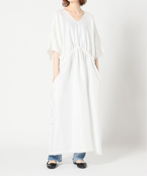 IENA（イエナ）の「maison リネンフリンジワンピース◆（ワンピース・レディース・ブラック/ホワイト・FREE）」の18枚目の写真
