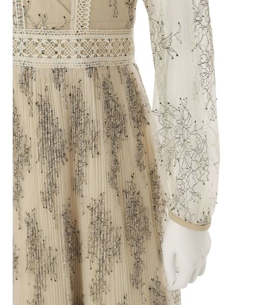 MERCURYDUO（マーキュリーデュオ）の「レースプリーツジャンスカセットドレス（ワンピース・レディース・アイボリー/ブラウン・MEDIUM/SMALL）」の9枚目の写真