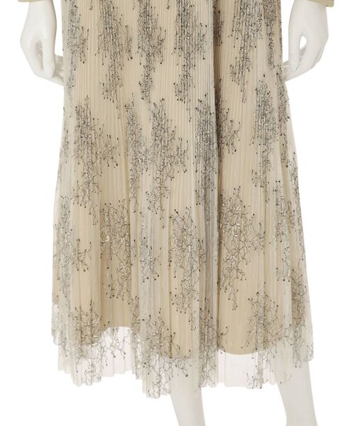 MERCURYDUO（マーキュリーデュオ）の「レースプリーツジャンスカセットドレス（ワンピース・レディース・アイボリー/ブラウン・MEDIUM/SMALL）」の10枚目の写真