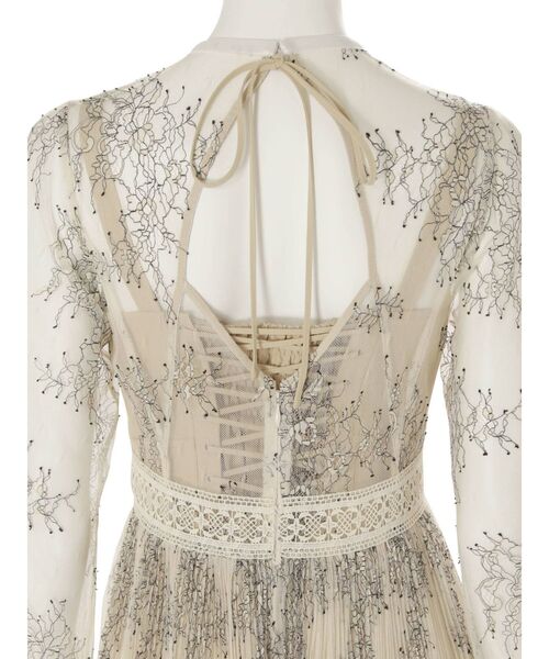 MERCURYDUO（マーキュリーデュオ）の「レースプリーツジャンスカセットドレス（ワンピース・レディース・アイボリー/ブラウン・MEDIUM/SMALL）」の12枚目の写真