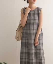 URBAN RESEARCH DOORS | リネンチェックワンピース(ワンピース)