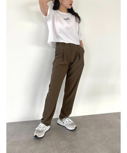 emutto（エミュット）の「【オリジナル】emutto刺繍 クロップT（Tシャツ/カットソー・レディース・ホワイト/ブルー/チャコールグレー・FREE）」の12枚目の写真