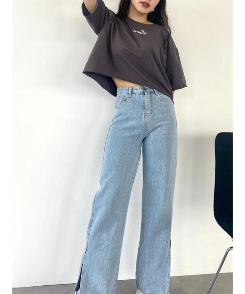 emutto（エミュット）の「【オリジナル】emutto刺繍 クロップT（Tシャツ/カットソー・レディース・ホワイト/ブルー/チャコールグレー・FREE）」の21枚目の写真