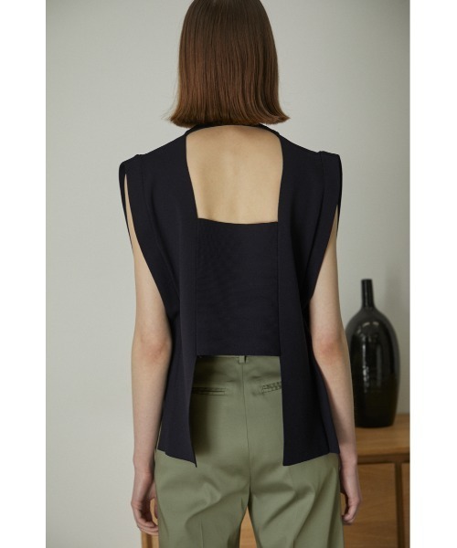 RIM.ARK（リムアーク）の「Square knit vest（タンクトップ・レディース・ネイビー/グレー/ライトベージュ・FREE）」の20枚目の写真