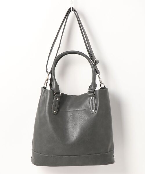 UNION STATION（ユニオンステーション）の「【ショルダーバッグ内蔵】３WAYトートバッグ（トートバッグ・メンズ・ブラック/グレー・FREE）」の11枚目の写真