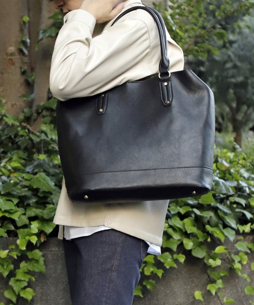 UNION STATION（ユニオンステーション）の「【ショルダーバッグ内蔵】３WAYトートバッグ（トートバッグ・メンズ・ブラック/グレー・FREE）」の2枚目の写真