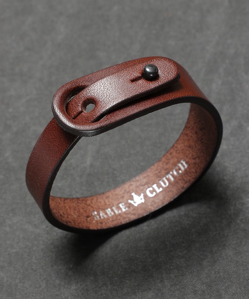 KNOB HOOK BRACELET - 栃木レザー（レザーブレスレット