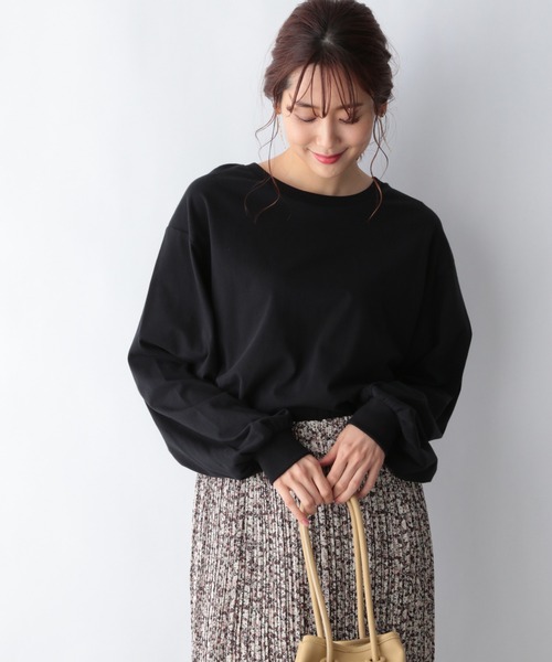 GLOBAL WORK（グローバルワーク）の「袖ボリュームロンＴ/957150（Tシャツ/カットソー・レディース・ホワイト/ブラック/その他/ダークグレー/キャメル・MEDIUM/LARGE）」の3枚目の写真