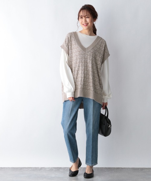 GLOBAL WORK（グローバルワーク）の「袖ボリュームロンＴ/957150（Tシャツ/カットソー・レディース・ホワイト/ブラック/その他/ダークグレー/キャメル・MEDIUM/LARGE）」の13枚目の写真