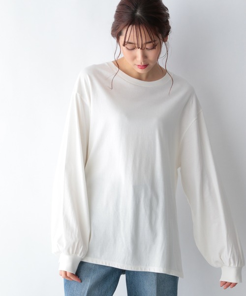 GLOBAL WORK（グローバルワーク）の「袖ボリュームロンＴ/957150（Tシャツ/カットソー・レディース・ホワイト/ブラック/その他/ダークグレー/キャメル・MEDIUM/LARGE）」の19枚目の写真