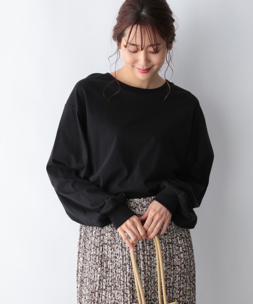 GLOBAL WORK（グローバルワーク）の「袖ボリュームロンＴ/957150（Tシャツ/カットソー・レディース・ホワイト/ブラック/その他/ダークグレー/キャメル・MEDIUM/LARGE）」の10枚目の写真