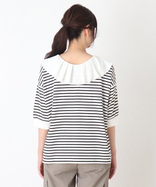 Cutie Blonde(キューティーブロンド)の「◆【S-L】前後2WAYフリルカラープルオーバー(Tシャツ/カットソー・レディース・ピンク系/ブラック/ホワイト系5/ライトベージュ/ベージュ系2・01/03/02)」の15枚目の写真