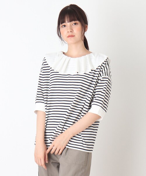 Cutie Blonde(キューティーブロンド)の「◆【S-L】前後2WAYフリルカラープルオーバー(Tシャツ/カットソー・レディース・ピンク系/ブラック/ホワイト系5/ライトベージュ/ベージュ系2・01/03/02)」の19枚目の写真