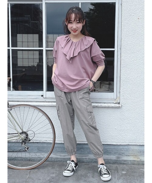 Cutie Blonde(キューティーブロンド)の「◆【S-L】前後2WAYフリルカラープルオーバー(Tシャツ/カットソー・レディース・ピンク系/ブラック/ホワイト系5/ライトベージュ/ベージュ系2・01/03/02)」の18枚目の写真