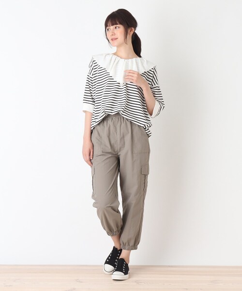 Cutie Blonde(キューティーブロンド)の「◆【S-L】前後2WAYフリルカラープルオーバー(Tシャツ/カットソー・レディース・ピンク系/ブラック/ホワイト系5/ライトベージュ/ベージュ系2・01/03/02)」の10枚目の写真