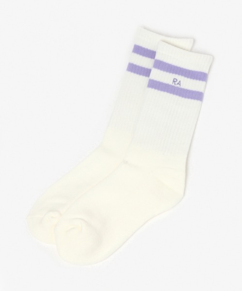 repipi armario(レピピ アルマリオ)の「ラインリブロングソックス(ソックス/靴下・キッズ・ホワイト/ブラック/ベージュ/ラベンダー/サックスブルー/レッド・FREE)」の1枚目の写真