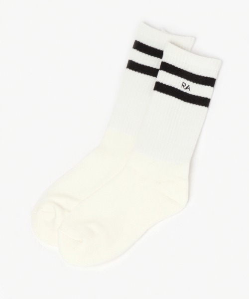 repipi armario(レピピ アルマリオ)の「ラインリブロングソックス(ソックス/靴下・キッズ・ホワイト/ブラック/ベージュ/ラベンダー/サックスブルー/レッド・FREE)」の2枚目の写真
