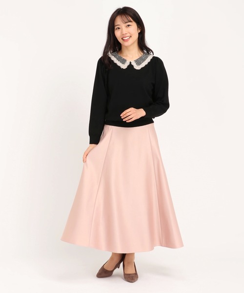 STRAWBERRY-FIELDS（ストロベリーフィールズ）の「プティローザ　ニット（ニット/セーター・レディース・ブラック/チャコールグレー/キナリ・2）」の4枚目の写真