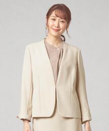 closet story | <closet story(クローゼットストーリー)>ダブルクロス カラーレスジャケット -ウォッシャブル-(ノーカラージャケット)