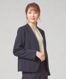 closet story | <closet story(クローゼットストーリー)>ダブルクロス カラーレスジャケット -ウォッシャブル-(ノーカラージャケット)