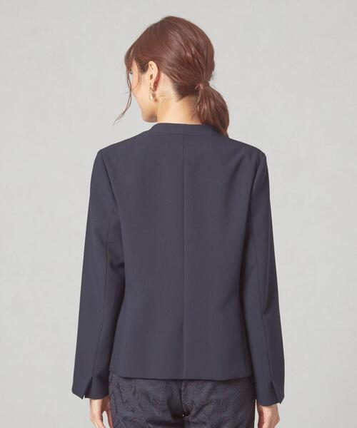 closet story（クローゼットストーリー）の「＜closet story（クローゼットストーリー）＞ダブルクロス カラーレスジャケット -ウォッシャブル-（ノーカラージャケット・レディース・ナチュラル/ベージュ/ネイビー・S/M/L）」の6枚目の写真