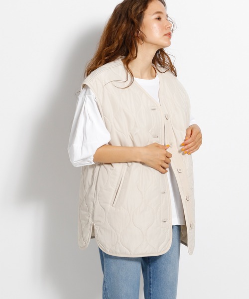 niko and...（ニコアンド）の「洗えるマルチキルティングジャケット（ノーカラージャケット・レディース・カーキ/アイボリー/チャコール・MEDIUM/LARGE）」の16枚目の写真