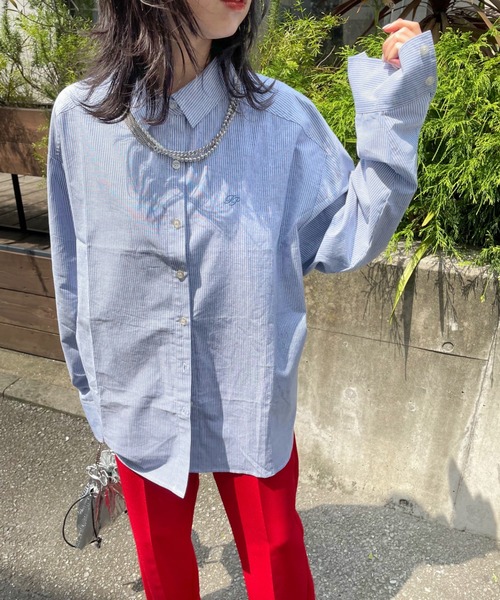 WHO'S WHO gallery（フーズフーギャラリー）の「FPボーイズシャツ（シャツ/ブラウス・レディース・ベージュ/ブルー/グリーン/ブラック・FREE）」の15枚目の写真