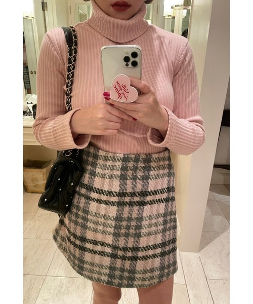 epine(エピヌ)の「tweed check mini skirt(スカート・レディース・ブルー/ピンク・M/S)」の1枚目の写真