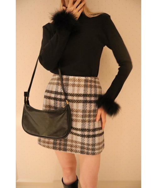 epine(エピヌ)の「tweed check mini skirt(スカート・レディース・ブルー/ピンク・M/S)」の2枚目の写真