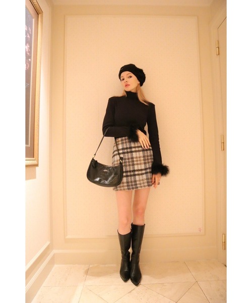 epine(エピヌ)の「tweed check mini skirt(スカート・レディース・ブルー/ピンク・M/S)」の4枚目の写真