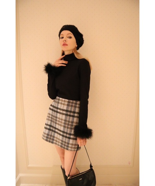 epine(エピヌ)の「tweed check mini skirt(スカート・レディース・ブルー/ピンク・M/S)」の6枚目の写真
