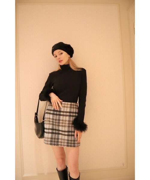 epine(エピヌ)の「tweed check mini skirt(スカート・レディース・ブルー/ピンク・M/S)」の5枚目の写真
