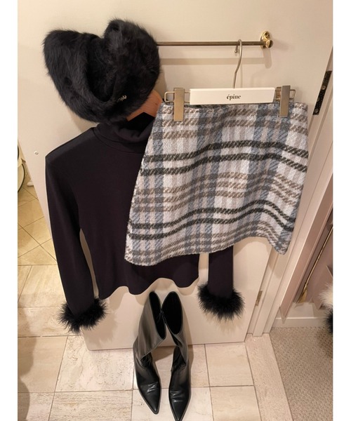 epine(エピヌ)の「tweed check mini skirt(スカート・レディース・ブルー/ピンク・M/S)」の15枚目の写真
