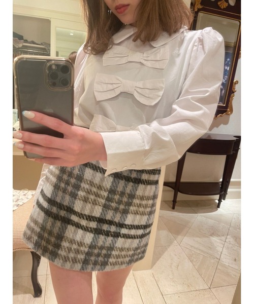 epine(エピヌ)の「tweed check mini skirt(スカート・レディース・ブルー/ピンク・M/S)」の11枚目の写真