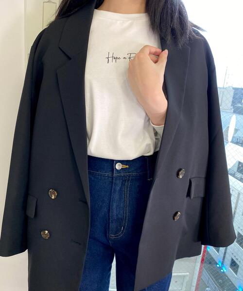 MLI'A（エムリア）の「テーラード／ビッグジャケット(セットアップ対応)（テーラードジャケット・レディース・ブラック/グリーン/モカ/ブラウン系9・M）」の2枚目の写真