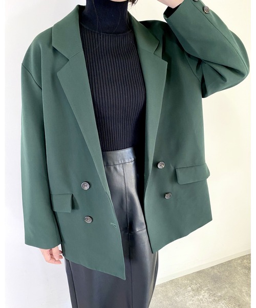 MLI'A（エムリア）の「テーラード／ビッグジャケット(セットアップ対応)（テーラードジャケット・レディース・ブラック/グリーン/モカ/ブラウン系9・M）」の4枚目の写真