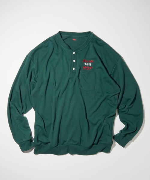 FREAK'S STORE(フリークスストア)の「SAUVENIR/サウベニア 別注KANNAIGI LONG SLEEVE SWEAT/館内着 ロングスリーブスウェット(Tシャツ/カットソー・メンズ・ブラック/グレー/グリーン/ネイビー・SMALL/MEDIUM/LARGE)」の15枚目の写真