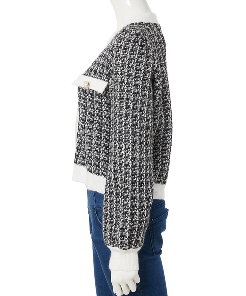 fifth(フィフス)の「ツイードカーディガン(カーディガン/ボレロ・レディース・ブラック・MEDIUM)」の3枚目の写真