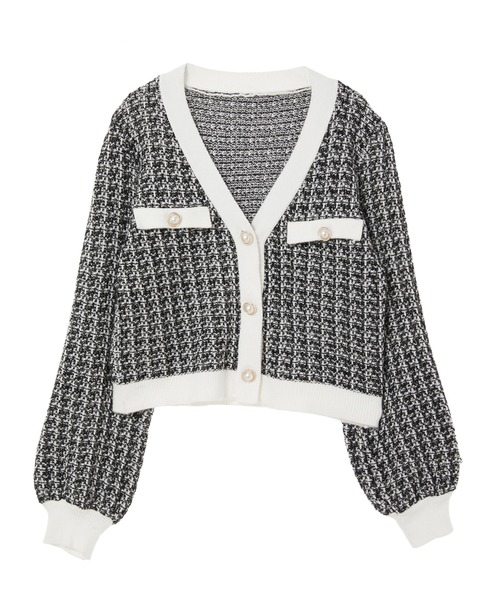 fifth(フィフス)の「ツイードカーディガン(カーディガン/ボレロ・レディース・ブラック・MEDIUM)」の4枚目の写真