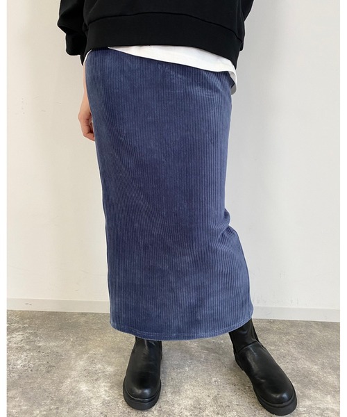 MLI'A（エムリア）の「カットコーデュロイナロースカート（スカート・レディース・ネイビー/グリーン/ブラウン/オレンジ・FREE）」の3枚目の写真