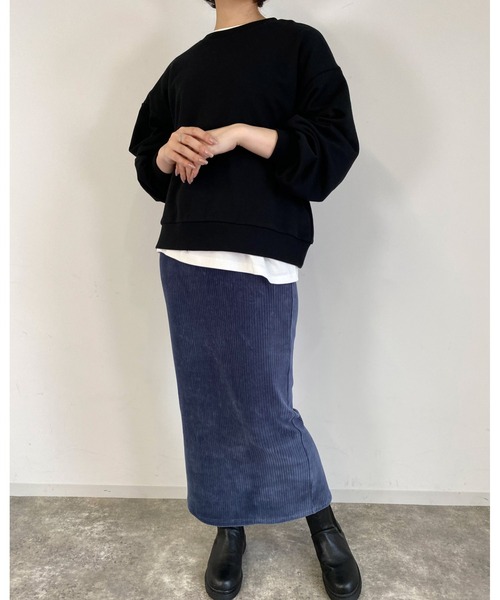 MLI'A（エムリア）の「カットコーデュロイナロースカート（スカート・レディース・ネイビー/グリーン/ブラウン/オレンジ・FREE）」の21枚目の写真