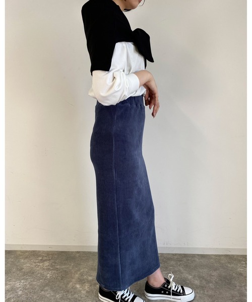 MLI'A（エムリア）の「カットコーデュロイナロースカート（スカート・レディース・ネイビー/グリーン/ブラウン/オレンジ・FREE）」の22枚目の写真